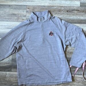 NWT Tommy Bahama Ohio state gray pull over zip up medium